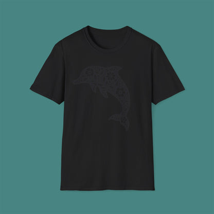 Floral Dolphin Silhouette Unisex T-Shirt
