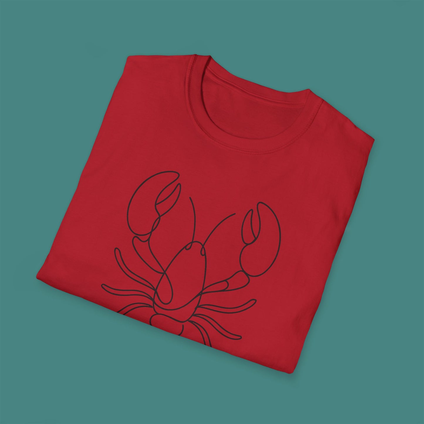 Minimalist Line Art Lobster Unisex T-Shirt