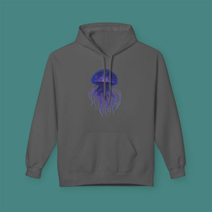Cosmic Galaxy Jellyfish Fleece Unisex Hoodie