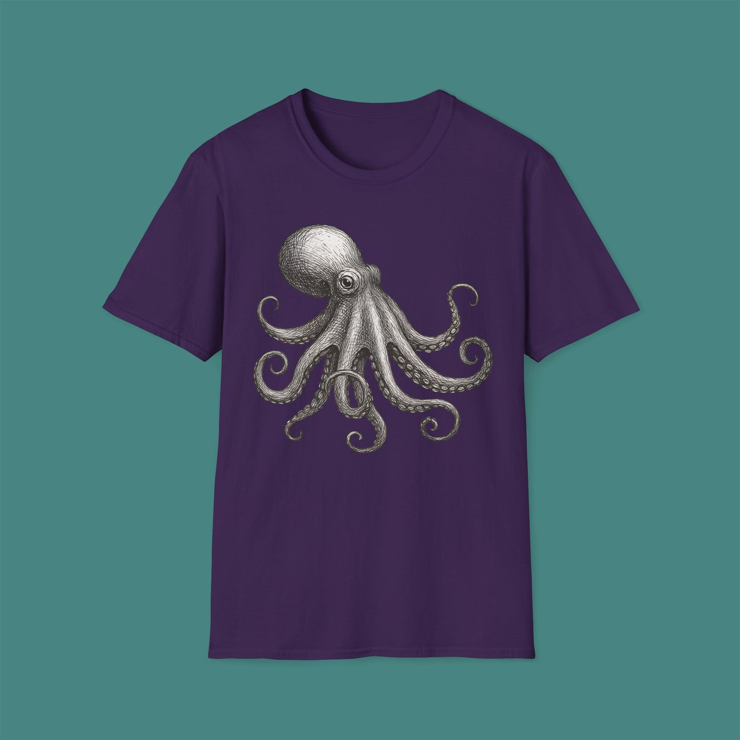 Vintage Etching Octopus Unisex T-Shirt