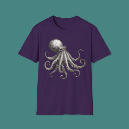 Vintage Etching Octopus Unisex T-Shirt