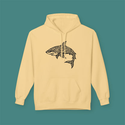 Tribal Tattoo Shark Fleece Unisex Hoodie