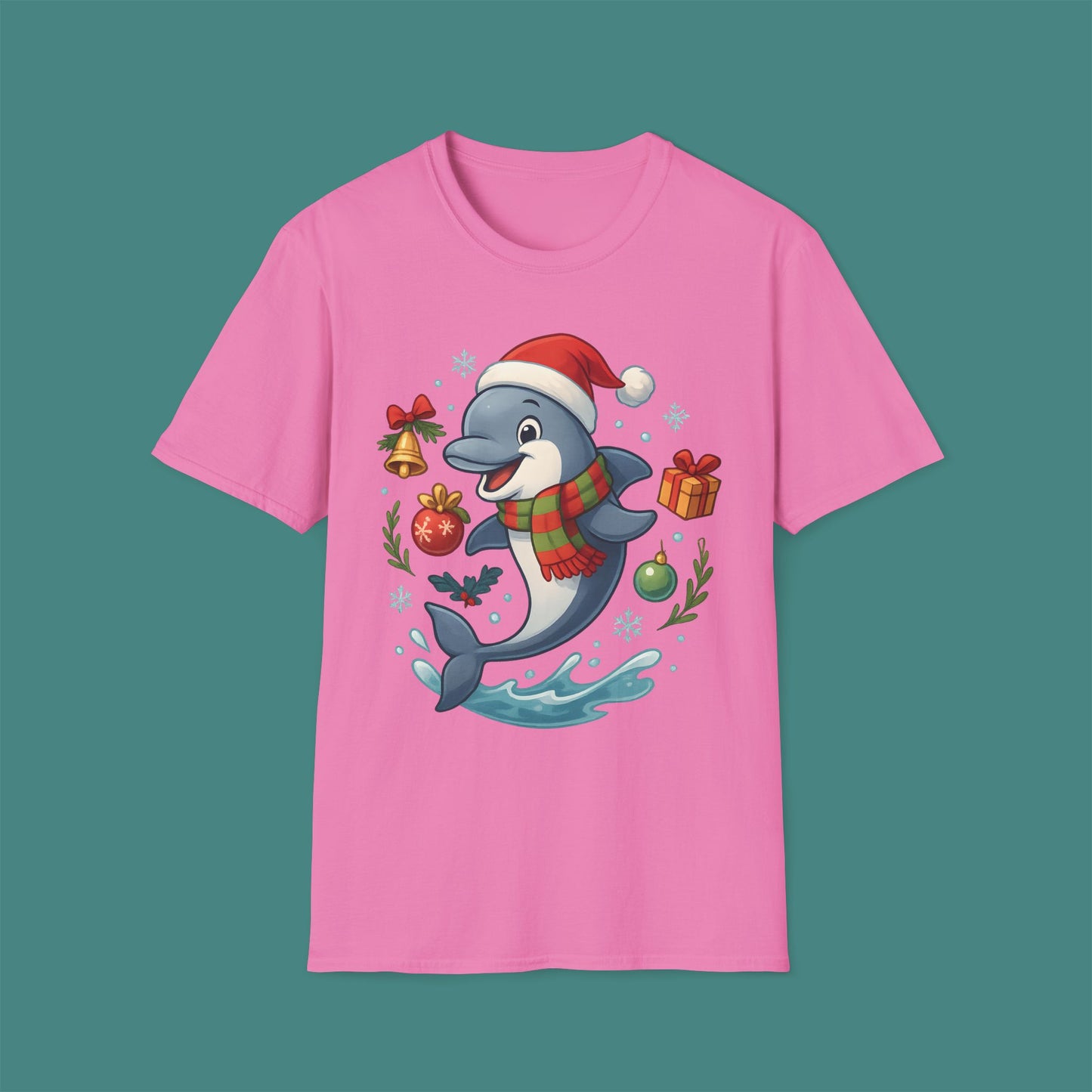 Christmas Dolphin Unisex T-Shirt