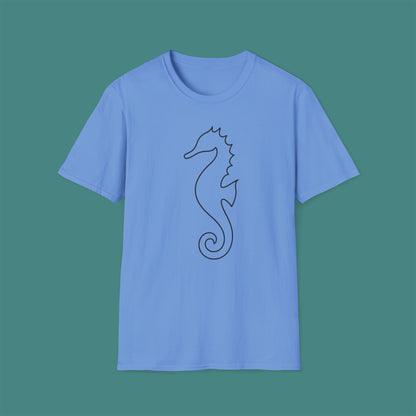 Minimalist Line Art Seahorse Unisex T-Shirt