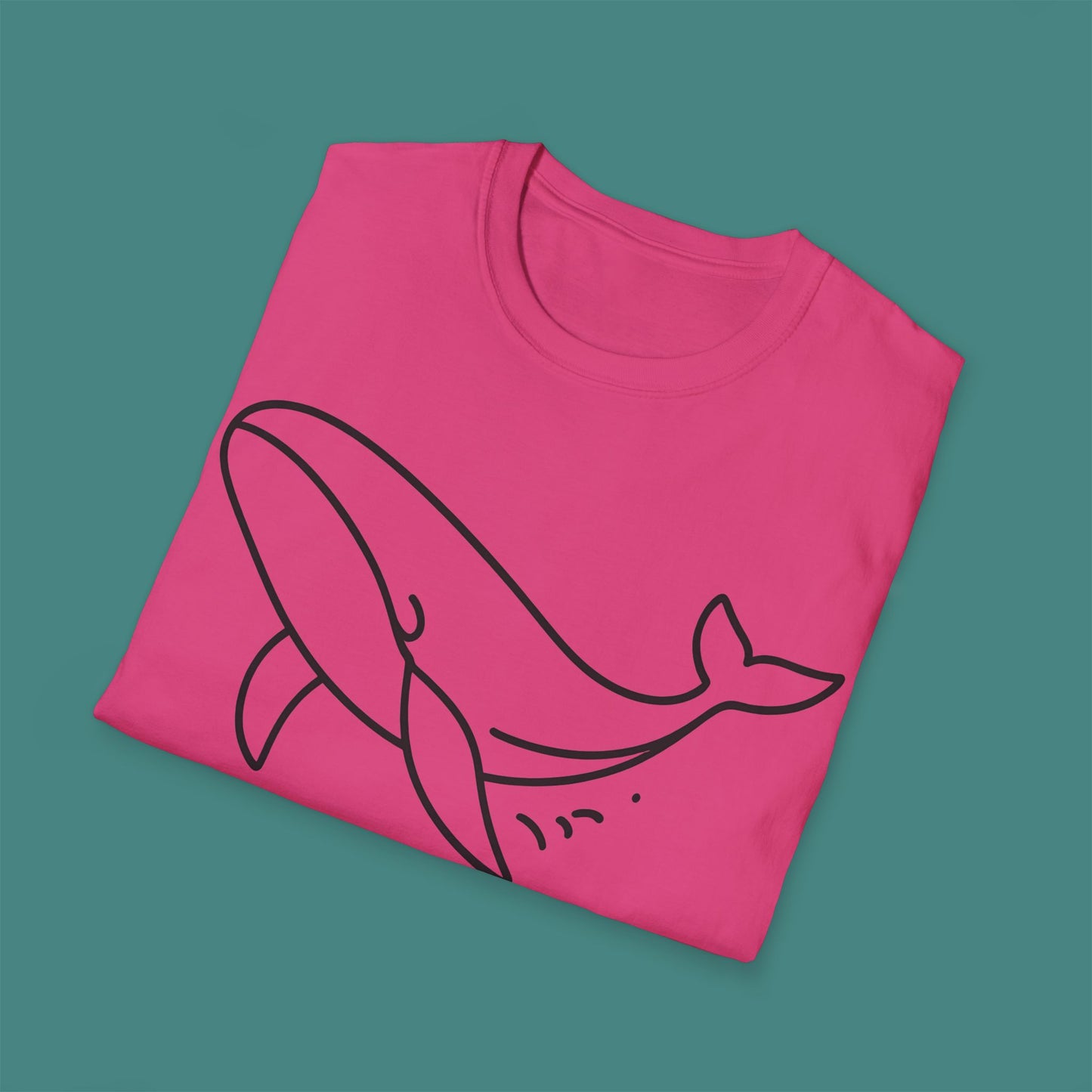 Minimalist Line Art Whale Unisex T-Shirt