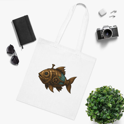Steampunk Mechanical Fish Tote Bag