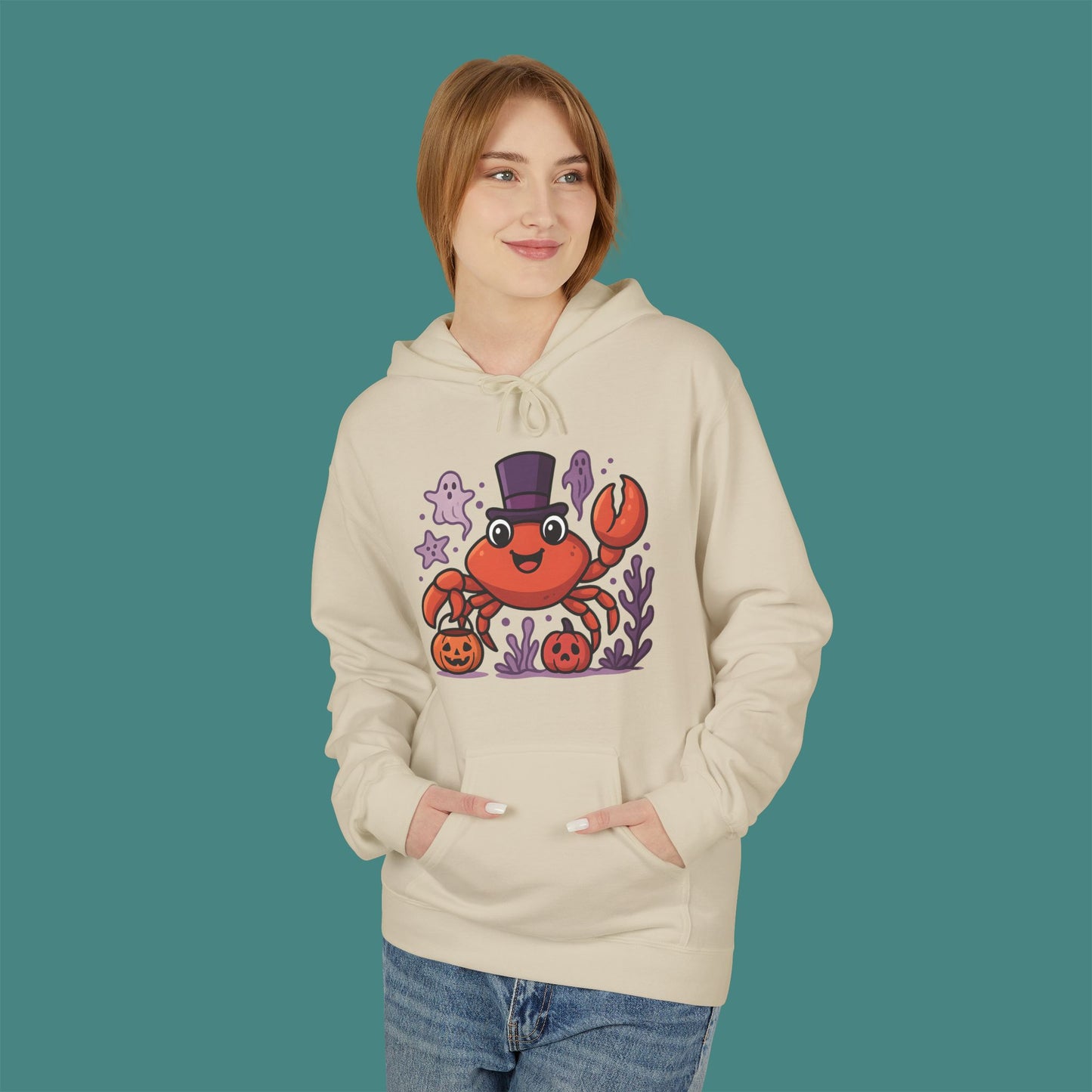 Halloween Crab Fleece Unisex Hoodie
