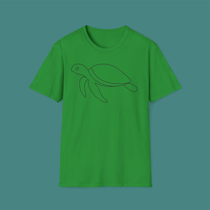 Minimalist Line Art Turtle Unisex T-Shirt