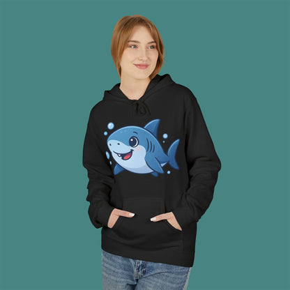 Cartoon Cute Shark Fleece Unisex Hoodie