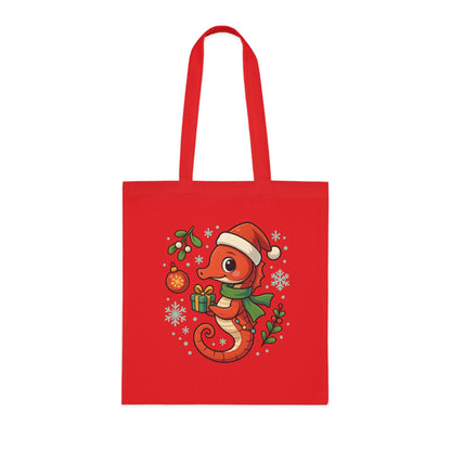 Christmas Seahorse Tote Bag