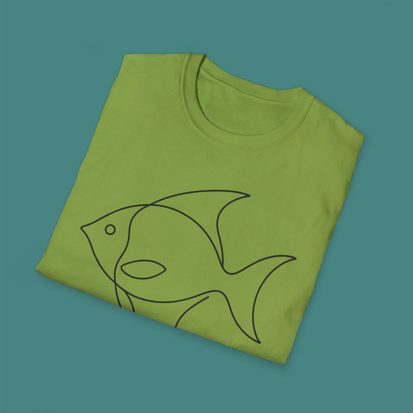 Minimalist Line Art Fish Unisex T-Shirt