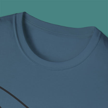 Minimalist Line Art Whale Unisex T-Shirt