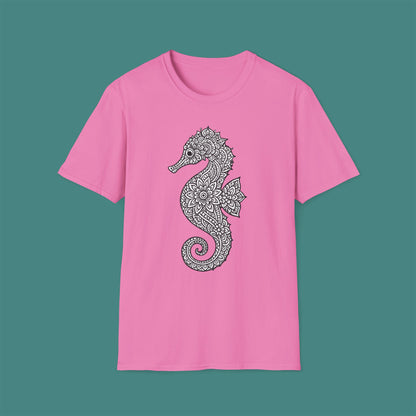 Intricate Mandala Seahorse Unisex T-Shirt
