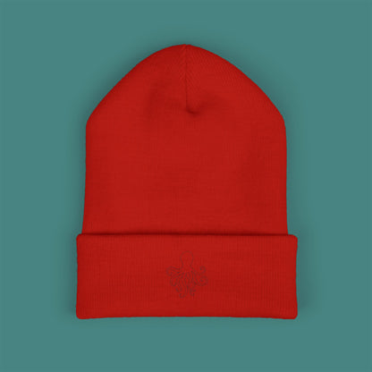 Minimalist Line Art Octopus Embroidered Beanie