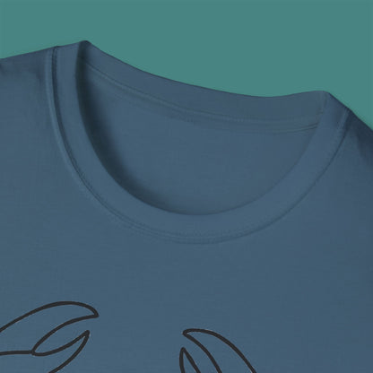 Minimalist Line Art Crab Unisex T-Shirt