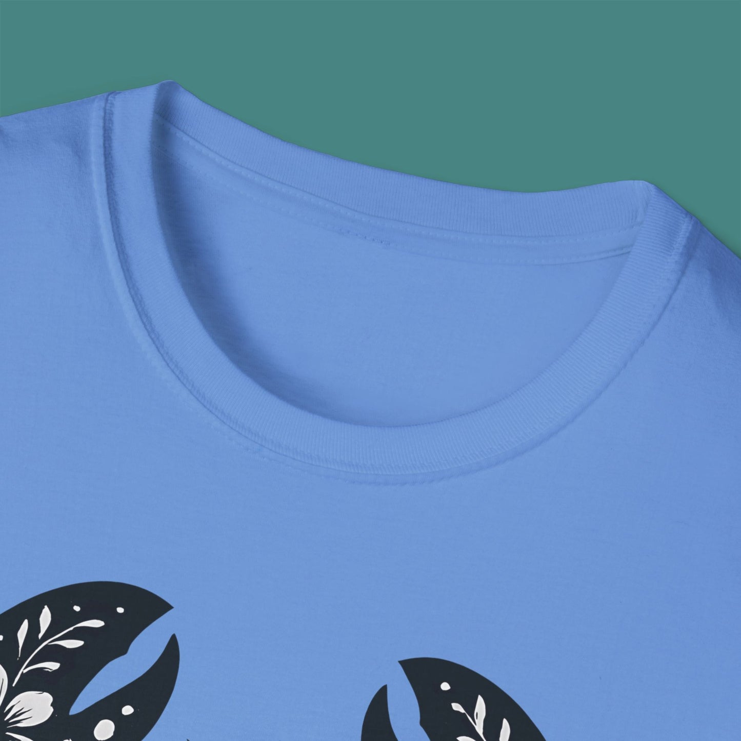 Floral Lobster Silhouette Unisex T-Shirt