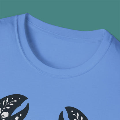 Floral Lobster Silhouette Unisex T-Shirt