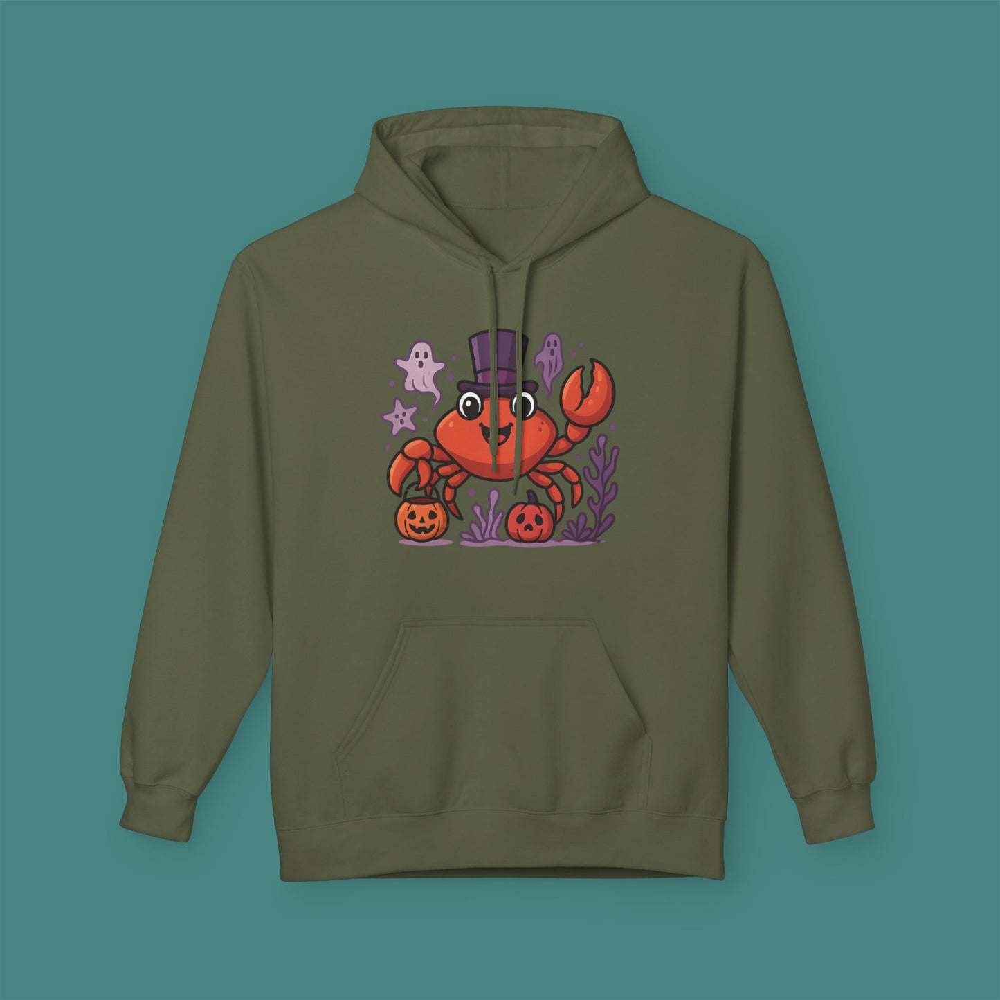 Halloween Crab Fleece Unisex Hoodie