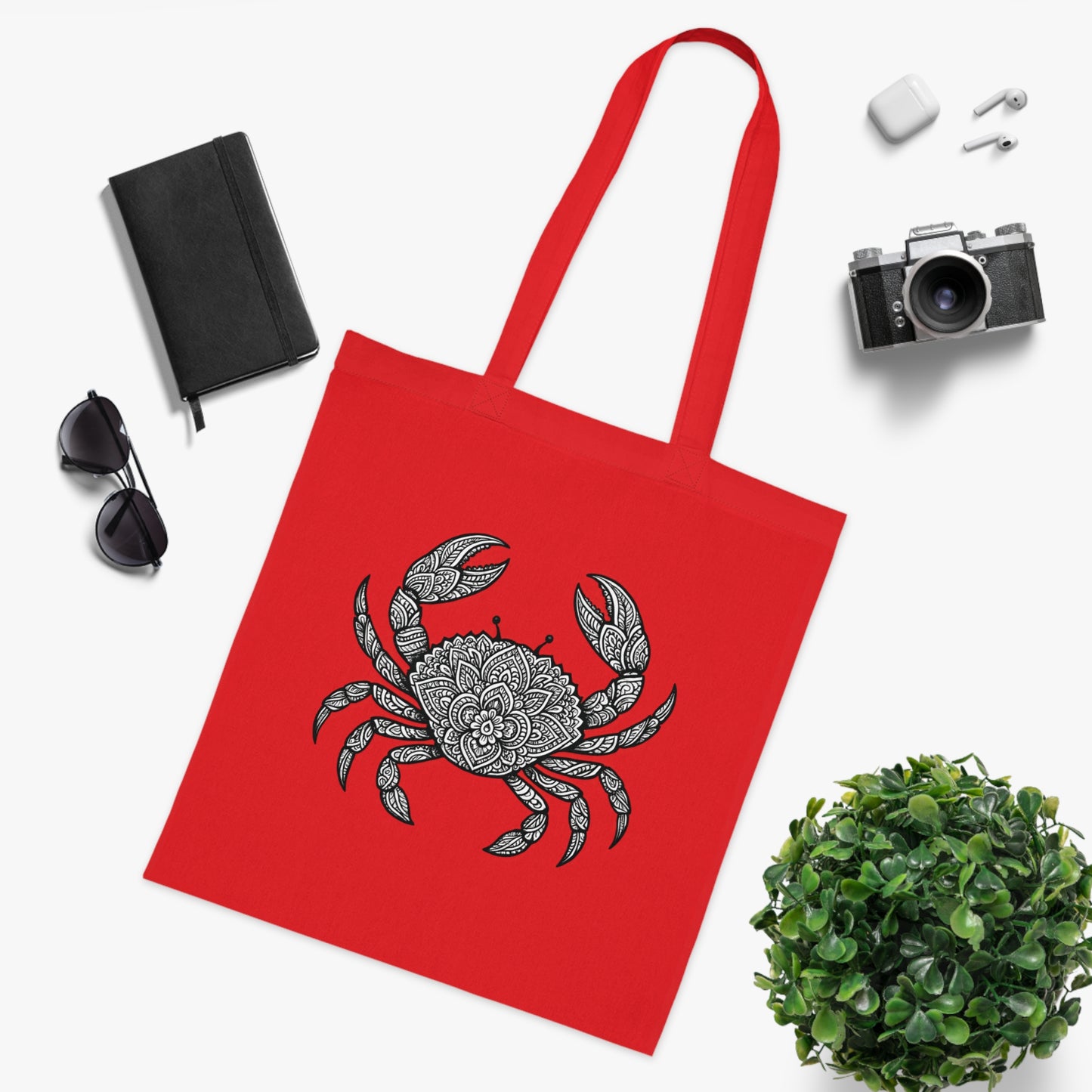 Intricate Mandala Crab Tote Bag