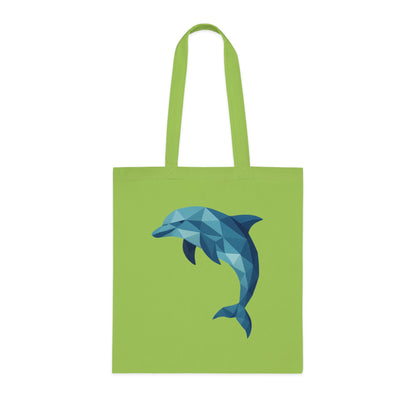 Geometric Polygon Dolphin Tote Bag