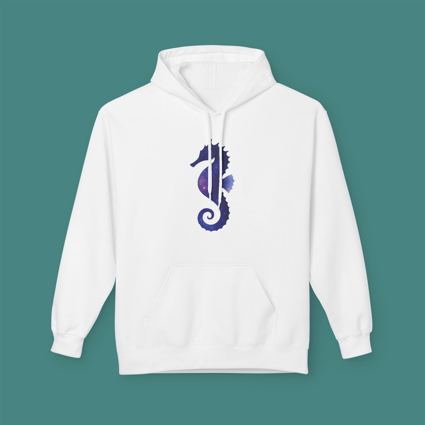 Cosmic Galaxy Seahorse Fleece Unisex Hoodie