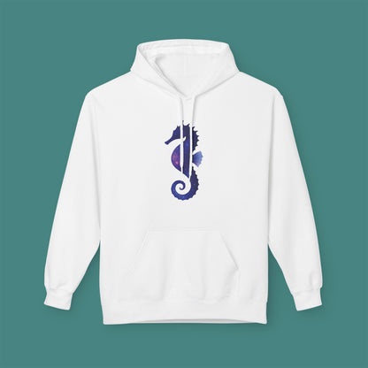 Cosmic Galaxy Seahorse Fleece Unisex Hoodie