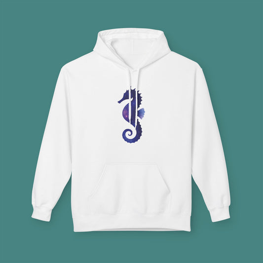 Cosmic Galaxy Seahorse Fleece Unisex Hoodie