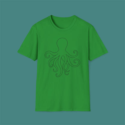 Minimalist Line Art Octopus Unisex T-Shirt