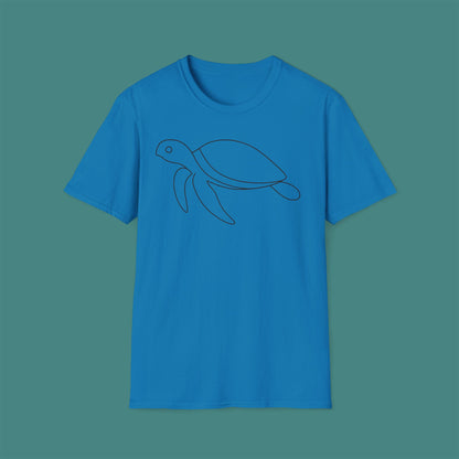 Minimalist Line Art Turtle Unisex T-Shirt