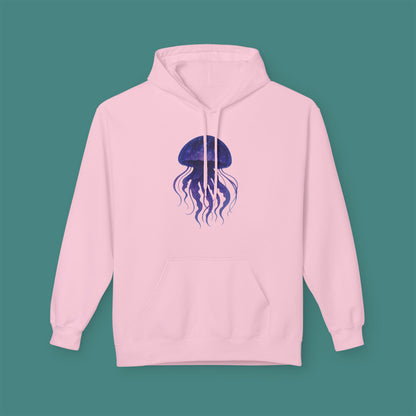Cosmic Galaxy Jellyfish Fleece Unisex Hoodie