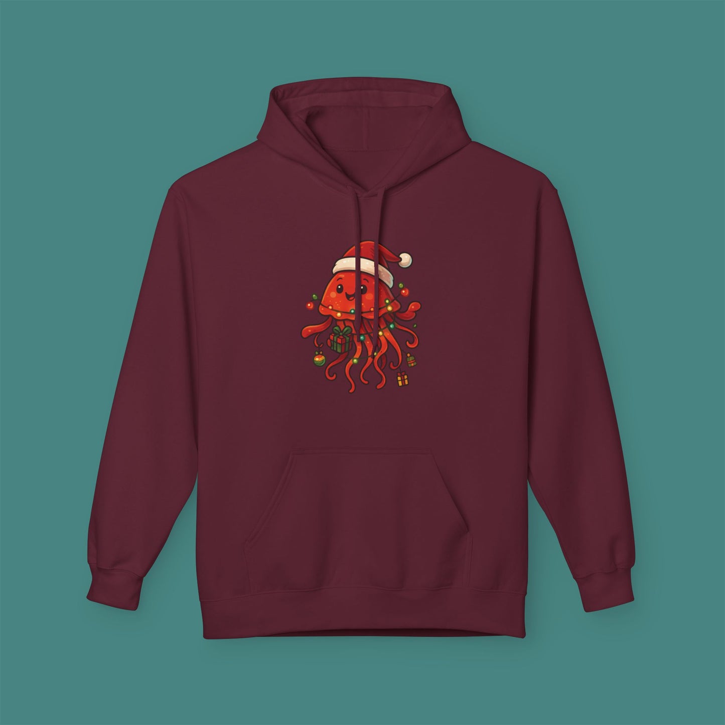 Christmas Jellyfish Fleece Unisex Hoodie