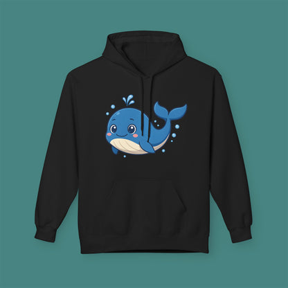 Cartoon Cute Whale Fleece Unisex Hoodie