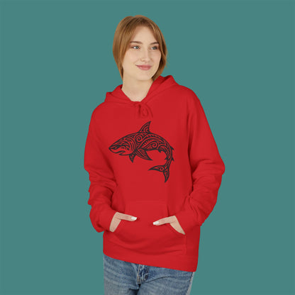 Tribal Tattoo Shark Fleece Unisex Hoodie
