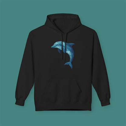 Geometric Polygon Dolphin Fleece Unisex Hoodie