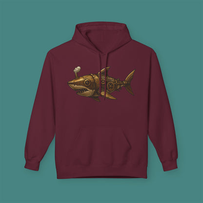 Steampunk Mechanical Shark Fleece Unisex Hoodie