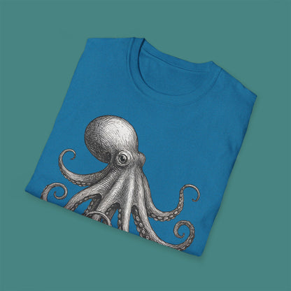 Vintage Etching Octopus Unisex T-Shirt