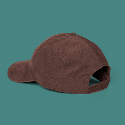 Floral Octopus Silhouette Corduroy Embroidered Cap