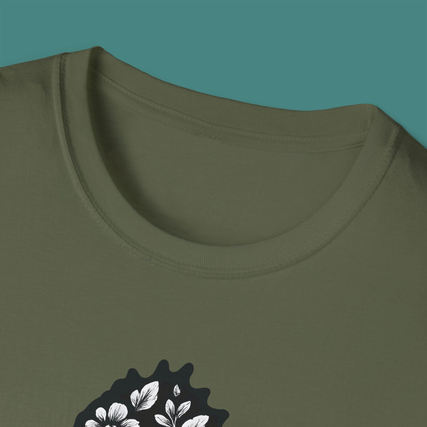 Floral Seahorse Silhouette Unisex T-Shirt