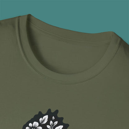 Floral Seahorse Silhouette Unisex T-Shirt