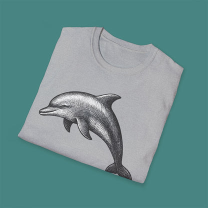 Vintage Etching Dolphin Unisex T-Shirt