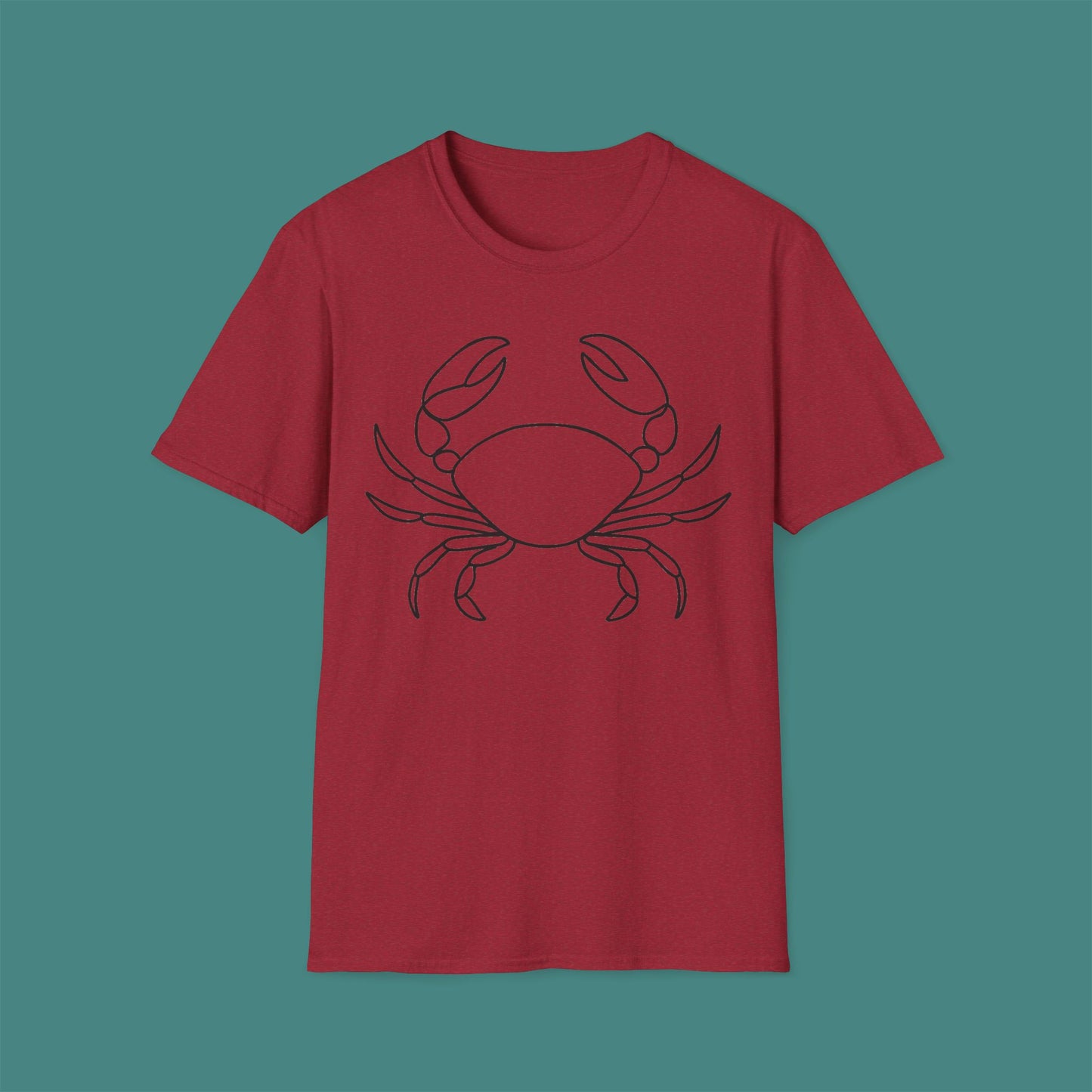 Minimalist Line Art Crab Unisex T-Shirt
