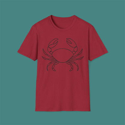 Minimalist Line Art Crab Unisex T-Shirt
