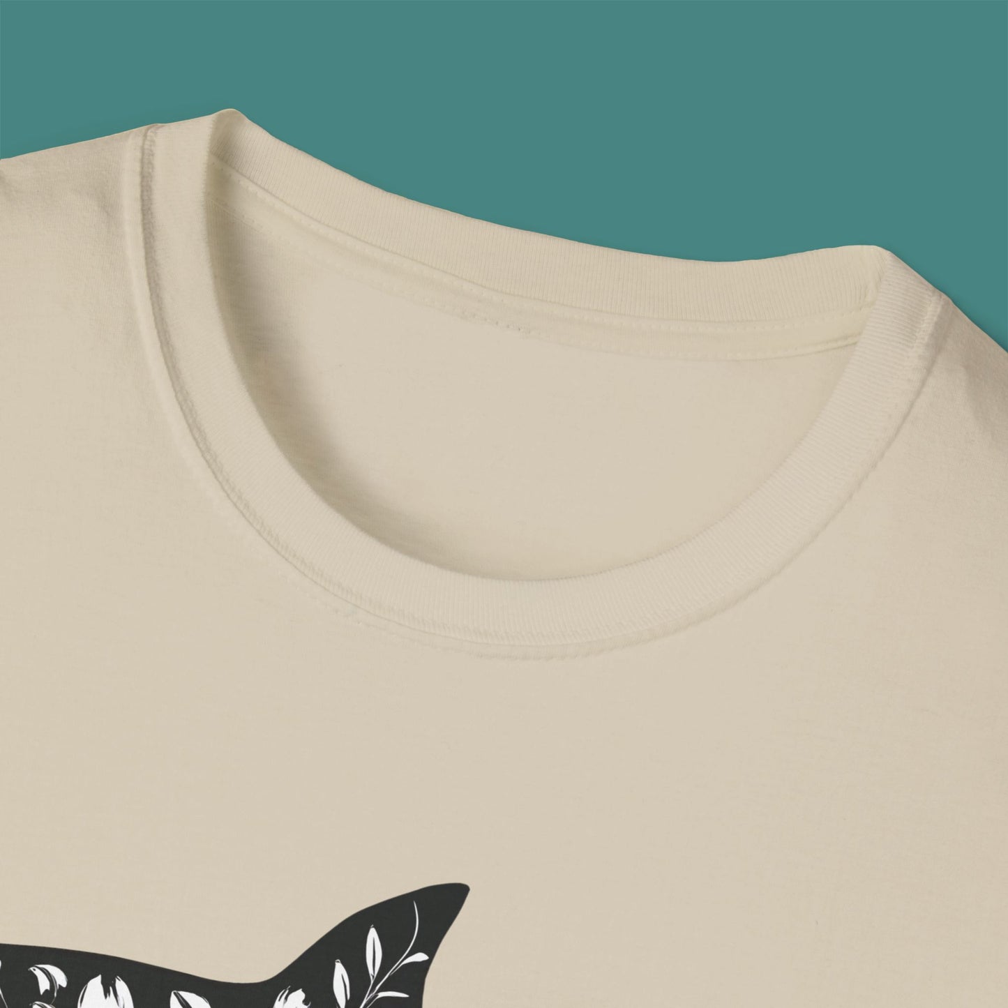 Floral Shark Silhouette Unisex T-Shirt