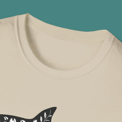 Floral Shark Silhouette Unisex T-Shirt