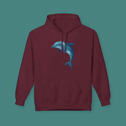 Geometric Polygon Dolphin Fleece Unisex Hoodie