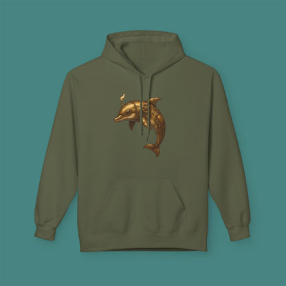 Steampunk Mechanical Dolphin Fleece Unisex Hoodie
