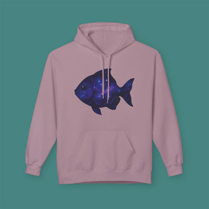 Cosmic Galaxy Fish Fleece Unisex Hoodie