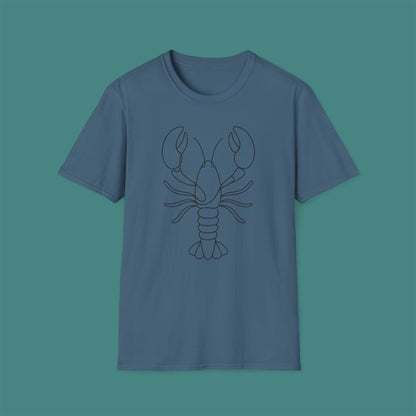 Minimalist Line Art Lobster Unisex T-Shirt