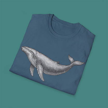Vintage Etching Whale Unisex T-Shirt