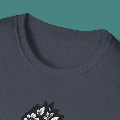 Floral Seahorse Silhouette Unisex T-Shirt